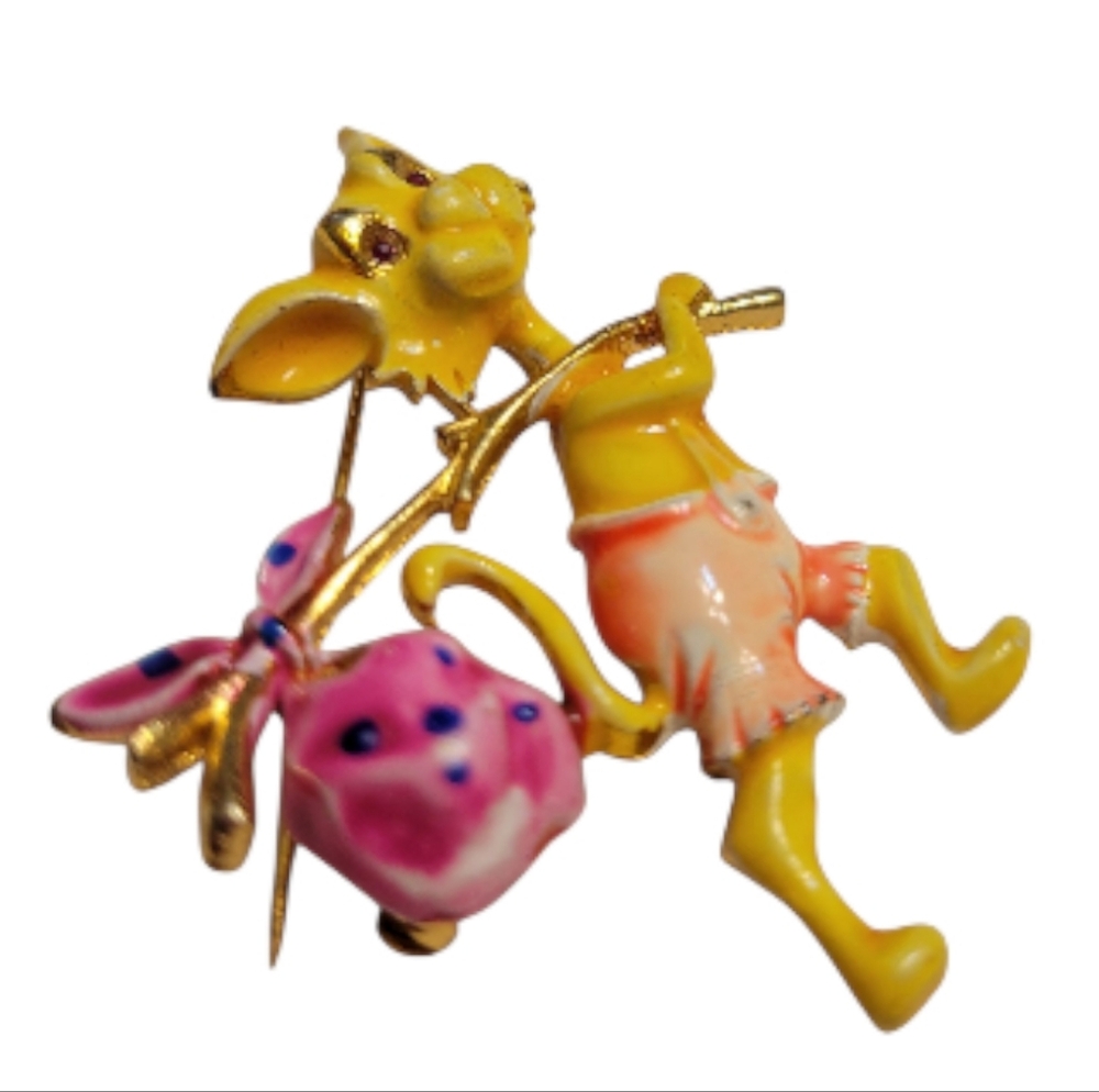 Vintage Hobo Cat Brooch Marked LG - Picture 2 of 8